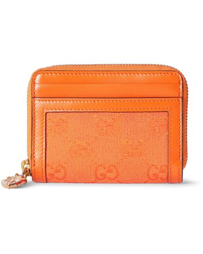 Gucci Luce Mini Zip Wallet - Orange