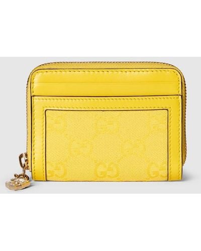 Gucci Luce Mini Zip Wallet - Yellow