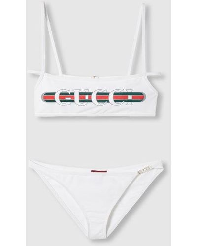 Gucci Print Stretch Jersey Bikini - White