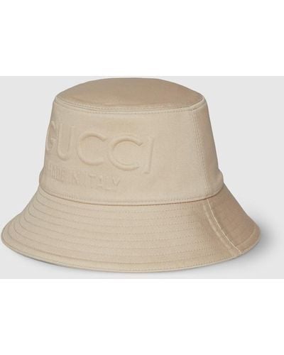 Gucci Embossed Bucket Hat - Natural