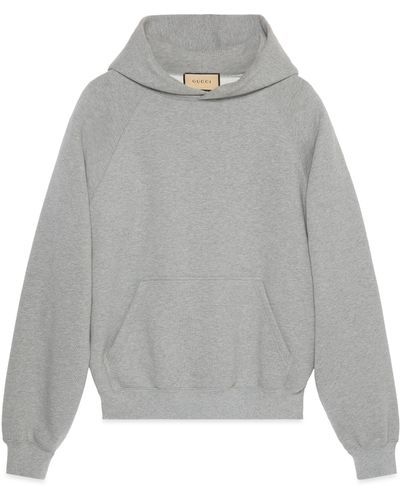Gucci Cotton Hooded Sweatshirt With Print - Grey