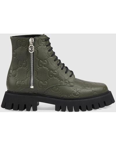 Gucci GG Leather Boot - Green