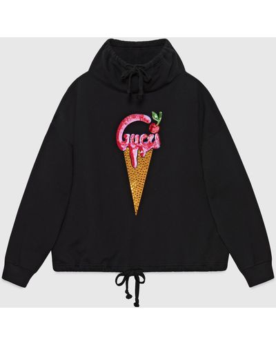 Gucci 【公式】 (グッチ) アイスクリーム コットンジャージー スウェットシャツブラックブラック