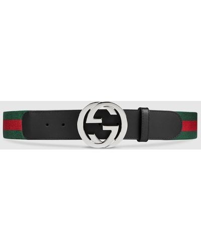 Gucci Web Belt With G Buckle - Green