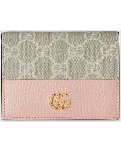 Gucci オンライン限定 ダブルg カードケース ウォレット, ピンク, Leather - ナチュラル