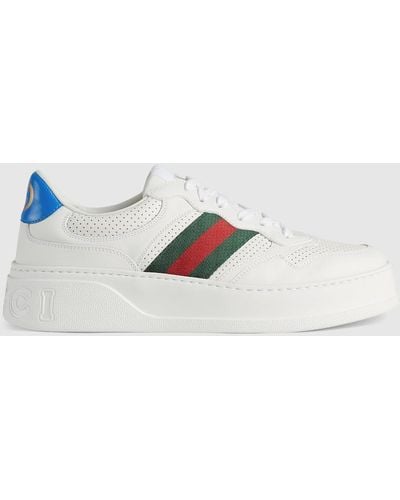 Gucci gg-embossed Leather Flatform Sneakers - White