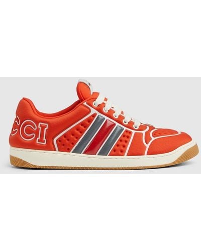 Gucci Screener Sneaker With Web - Red