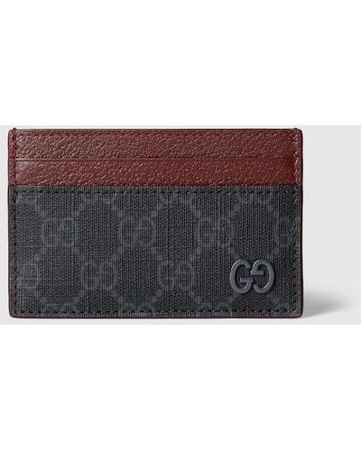 Gucci GG Card Case With GG Detail - Red