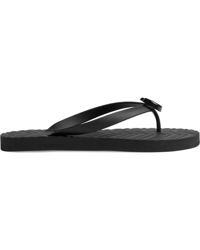 Gucci Chevron Thong Sandal - Black