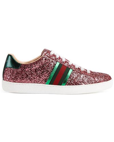 Gucci Ace Glitter Low-top Sneaker - Pink