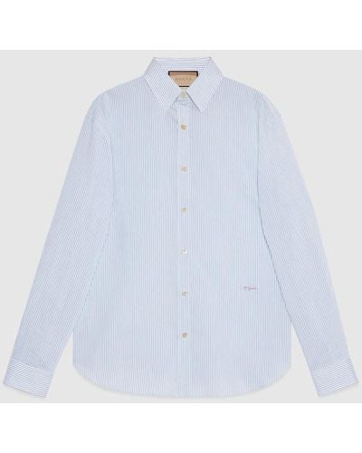 Gucci Striped Viscose Blend Shirt - White