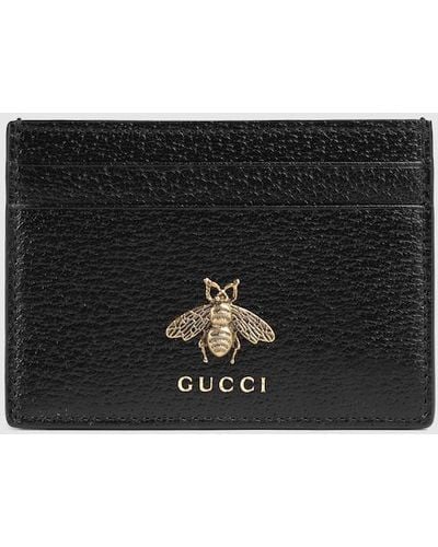 Gucci Animalier Leather Cardholder - Black