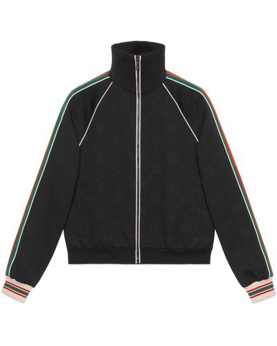 Gucci GG Jacquard Jersey Zip Jacket - Black