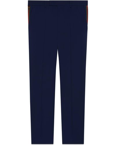 Gucci Wool Mohair Trousers - Blue