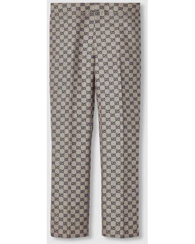 Gucci GG Linen Blend Canvas Pant - Gray