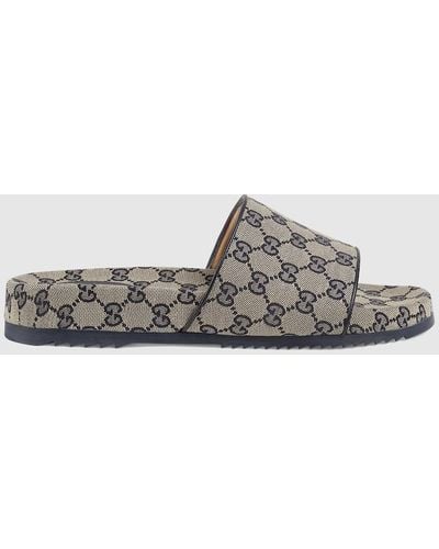 Gucci GG Slide Sandal - Gray