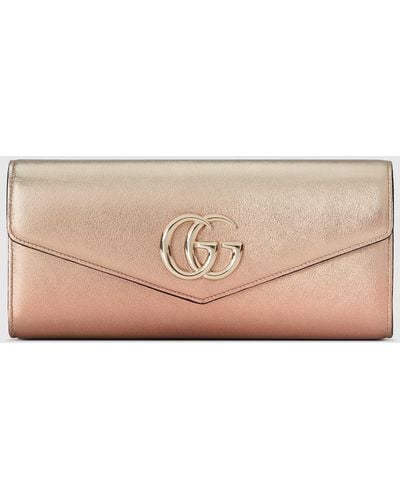 Gucci Broadway Clutch With Double G - Natural