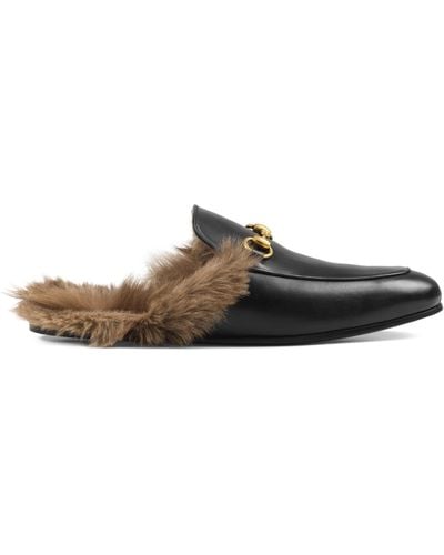 Gucci Princetown Leather Slippers - Black