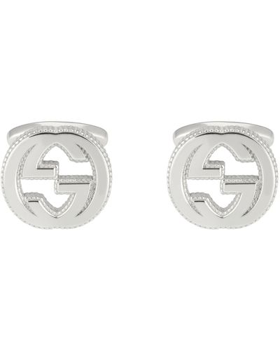 Gucci Interlocking G Silver Cufflinks - Metallic