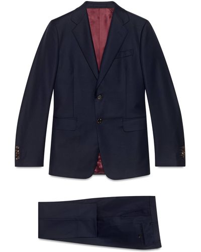Gucci Straight Fit Wool Suit - Blue