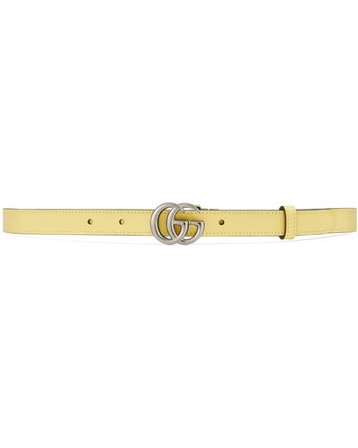 Gucci Thin Belt With Double G Buckle - Yellow