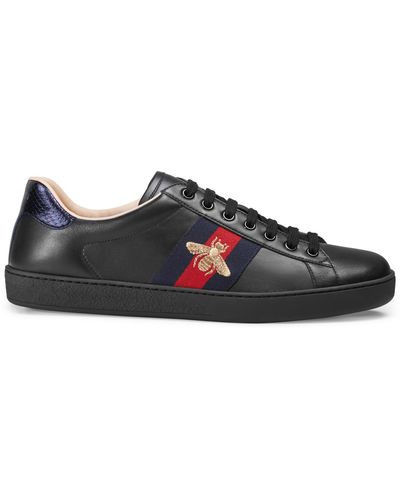 Gucci Men's New Ace Leather Trainers - Black