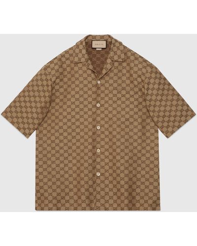 Gucci GG Linen Shirt - Brown