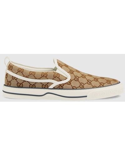 Gucci Tennis 1977 GG Canvas Slip-on Sneaker - Natural