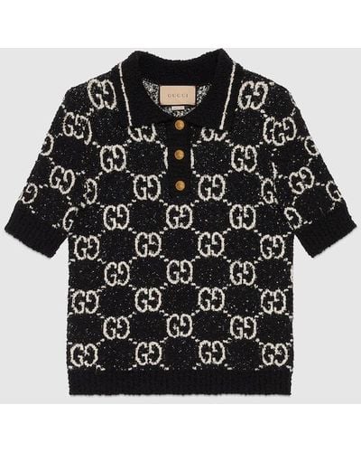 Gucci Fine Cotton Polo Top - Black