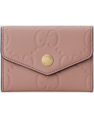 Gucci GG カードケース(名刺入れ), ピンク, Leather