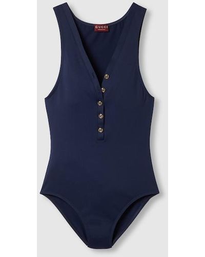 Gucci Sparkling Jersey Swimsuit - Blue