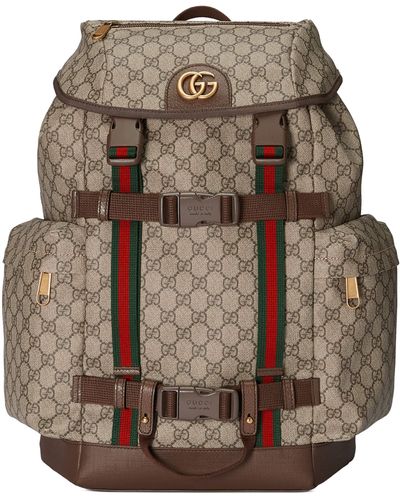 Gucci GG Skateboard Backpack With Web - Natural