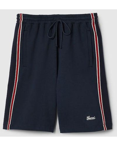 Gucci Cotton Jersey Basketball Shorts - Blue