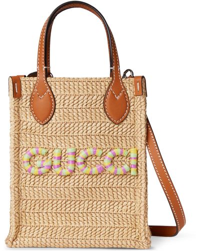 Gucci Super Mini Bag With Logo - Brown