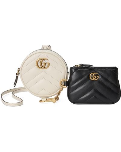 Gucci gg Marmont Coin Purse And Key Case - White