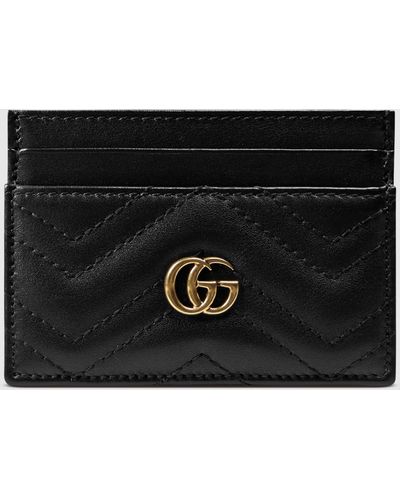 Gucci 〔GGマーモント〕カードケース, ブラック, Leather