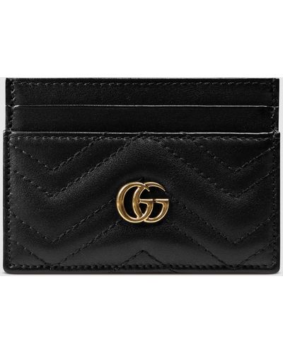 NWT Gucci Women's Black/Gold GG Designer Supreme Fashion Card Holder  Wallet