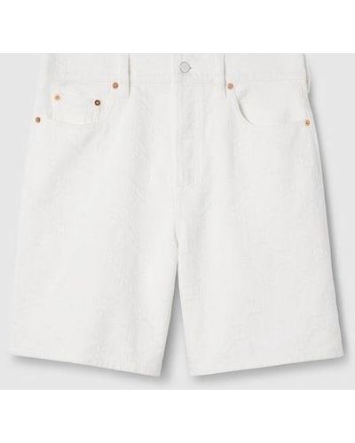 Gucci GG Jacquard Denim Shorts - White