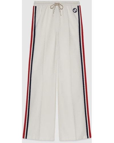 Gucci Technical Jersey Trouser With Web - White