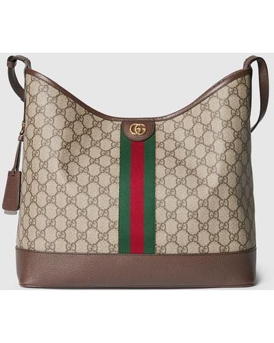 Gucci Ophidia GG Medium Shoulder Bag - Natural