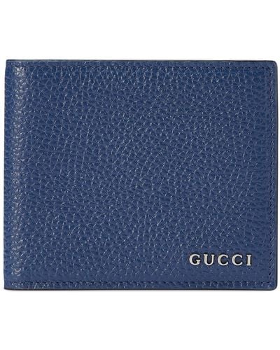 Gucci Bi-fold Wallet With Logo - Blue