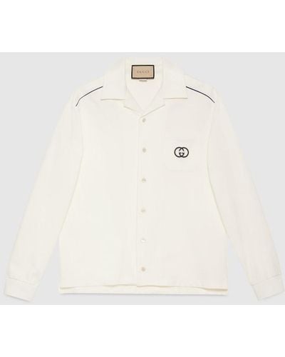 Gucci Stretch Cotton Piquet Polo Shirt - White