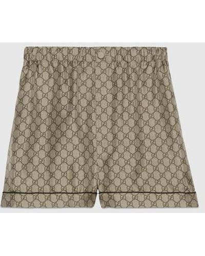 Gucci GG Supreme Silk Shorts - Natural