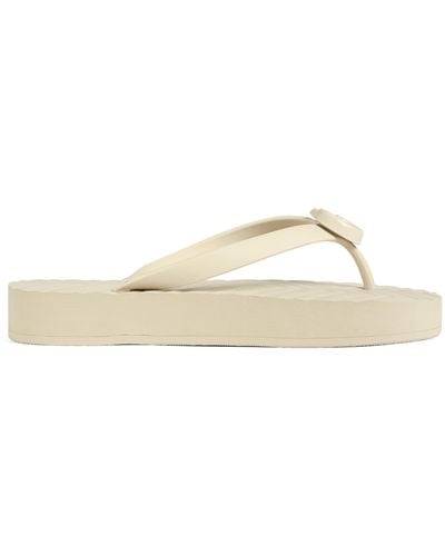 Gucci Chevron Thong Sandal - White