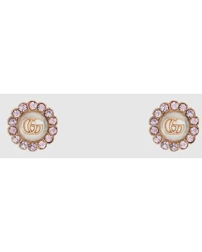 Gucci Double G Flower Stud Earrings - Multicolor