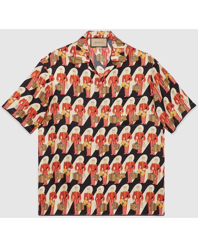 Gucci Silk Kimono Robe - Burgundy Casual Shirts, Clothing - GUC152064