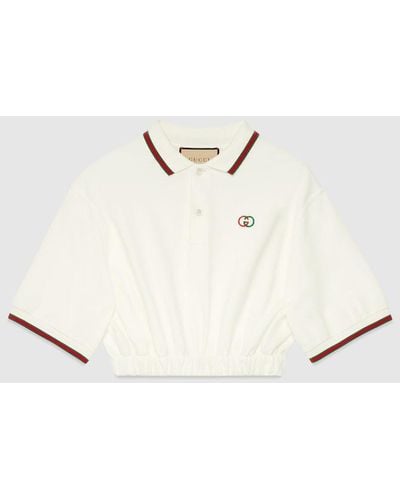 Gucci Cotton Piquet Polo Shirt With Web - White