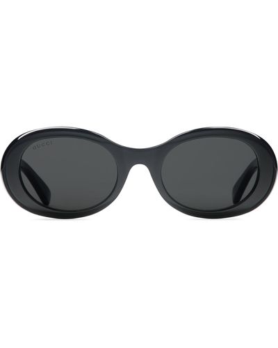 Gucci Oval-shaped Sunglasses - Black