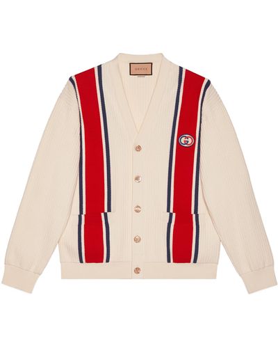 Gucci Knit Cotton Cardigan With Patch - Red