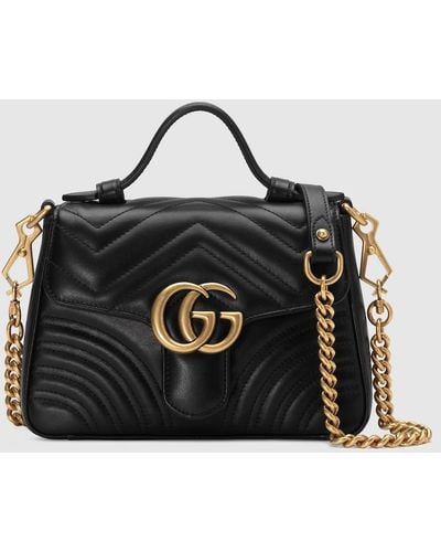 Gucci Mini GG Marmont Top-handle Bag - Black